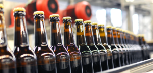 Image of Beer bottles in a row