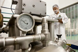 Quality Control Inspector in food processing plant
